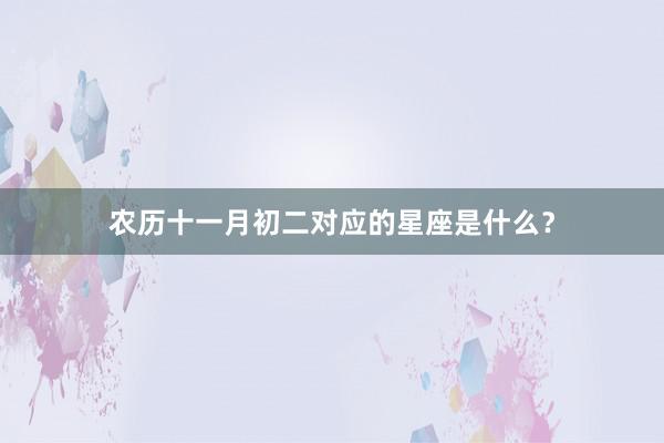 农历十一月初二对应的星座是什么？